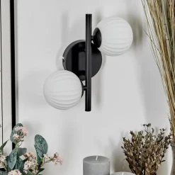 Applique murale - Verre 10 cm Chehalis Blanc, 2 lumières