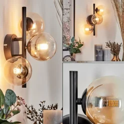 Applique murale - Verre 10 cm Chehalis Ambre, Clair, 3 lumières