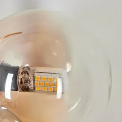 Applique murale - Verre 10 cm Chehalis Ambre, Clair, 3 lumières