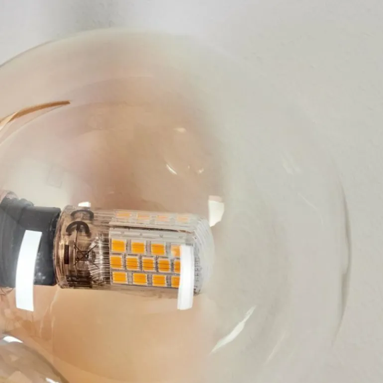 Applique murale - Verre 10 cm Chehalis Ambre, Clair, 3 lumières