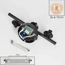 Applique murale - Verre 10 cm Chehalis Ambre, Clair, 3 lumières