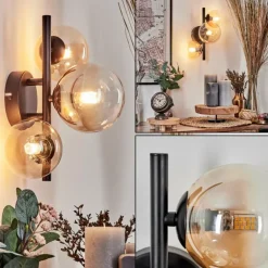 Applique murale - Verre 10 cm, 12 cm Chehalis Ambre, Clair, 3 lumières