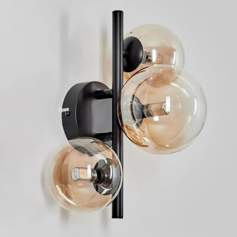 Applique murale - Verre 10 cm, 12 cm Chehalis Ambre, Clair, 3 lumières