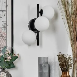 Applique murale - Verre 10 cm Chehalis Blanc, 3 lumières