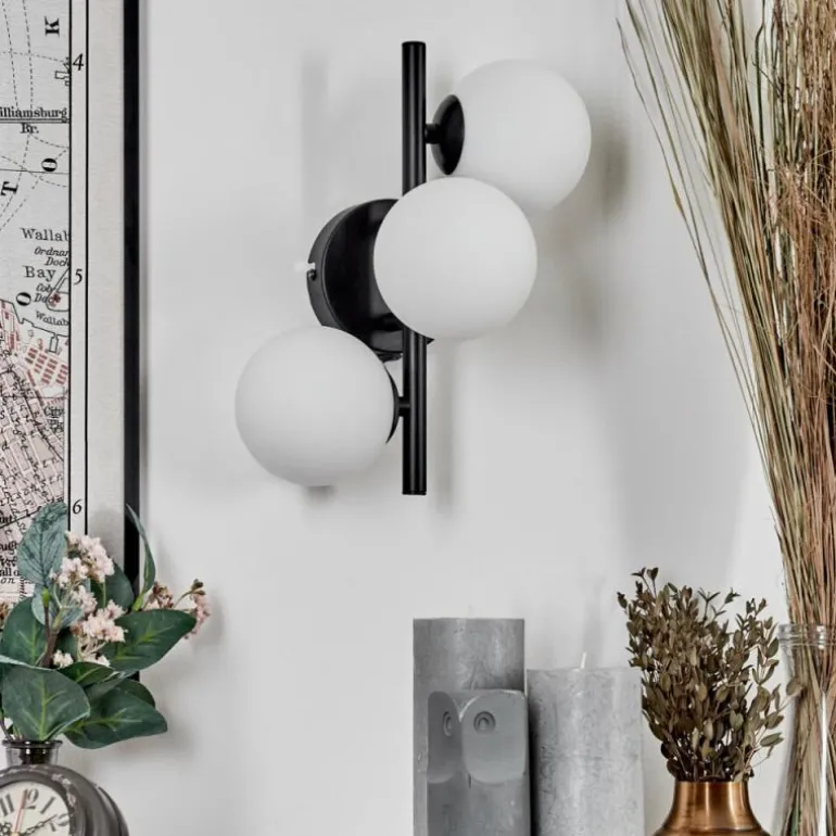 Applique murale - Verre 10 cm Chehalis Blanc, 3 lumières