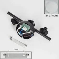 Applique murale - Verre 10 cm Chehalis Blanc, 3 lumières