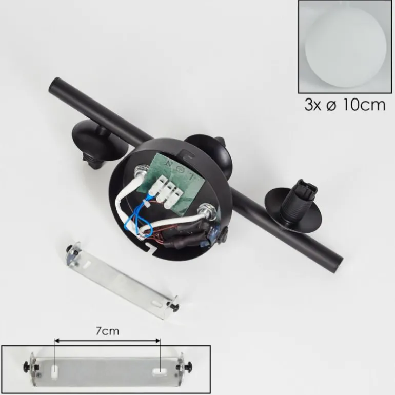 Applique murale - Verre 10 cm Chehalis Blanc, 3 lumières