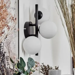 Applique murale - Verre 10 cm Chehalis Blanc, 3 lumières