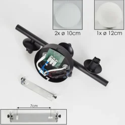 Applique murale - Verre 10 cm, 12 cm Chehalis Blanc, 3 lumières