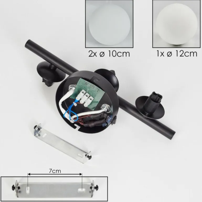 Applique murale - Verre 10 cm, 12 cm Chehalis Blanc, 3 lumières