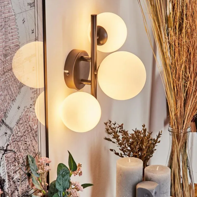 Applique murale - Verre 10 cm, 12 cm Chehalis Blanc, 3 lumières