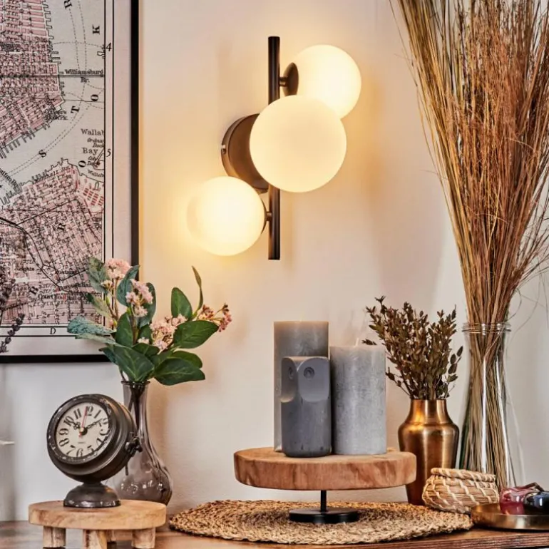 Applique murale - Verre 10 cm, 12 cm Chehalis Blanc, 3 lumières