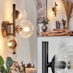 Applique murale - Verre 10 cm Chehalis Clair, 3 lumières