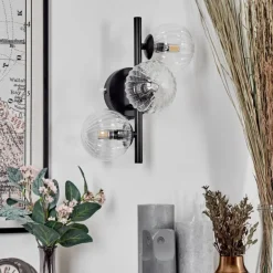 Applique murale - Verre 10 cm Chehalis Clair, 3 lumières