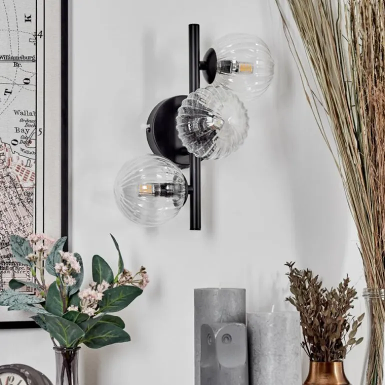 Applique murale - Verre 10 cm Chehalis Clair, 3 lumières