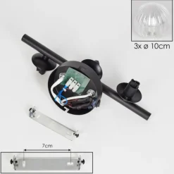 Applique murale - Verre 10 cm Chehalis Clair, 3 lumières