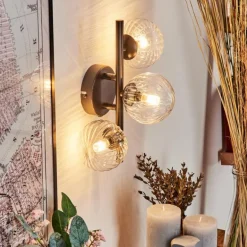 Applique murale - Verre 10 cm Chehalis Clair, 3 lumières