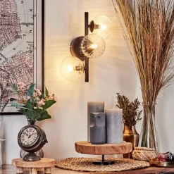 Applique murale - Verre 10 cm Chehalis Clair, 3 lumières