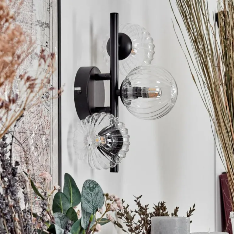 Applique murale - Verre 10 cm Chehalis Clair, 3 lumières