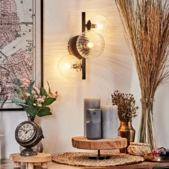 Applique murale - Verre 10 cm, 12 cm Chehalis Clair, 3 lumières