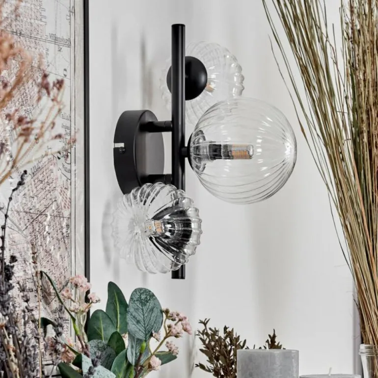 Applique murale - Verre 10 cm, 12 cm Chehalis Clair, 3 lumières