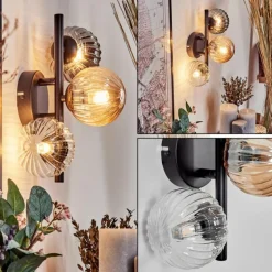 Applique murale - Verre 10 cm Chehalis Ambre, Clair, Fumé, 3 lumières