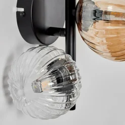 Applique murale - Verre 10 cm, 12 cm Chehalis Ambre, Clair, Fumé, 3 lumières