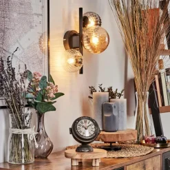 Applique murale - Verre 10 cm, 12 cm Chehalis Ambre, Clair, Fumé, 3 lumières