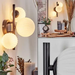 Applique murale - Verre 10 cm, 12 cm Chehalis Blanc, 3 lumières