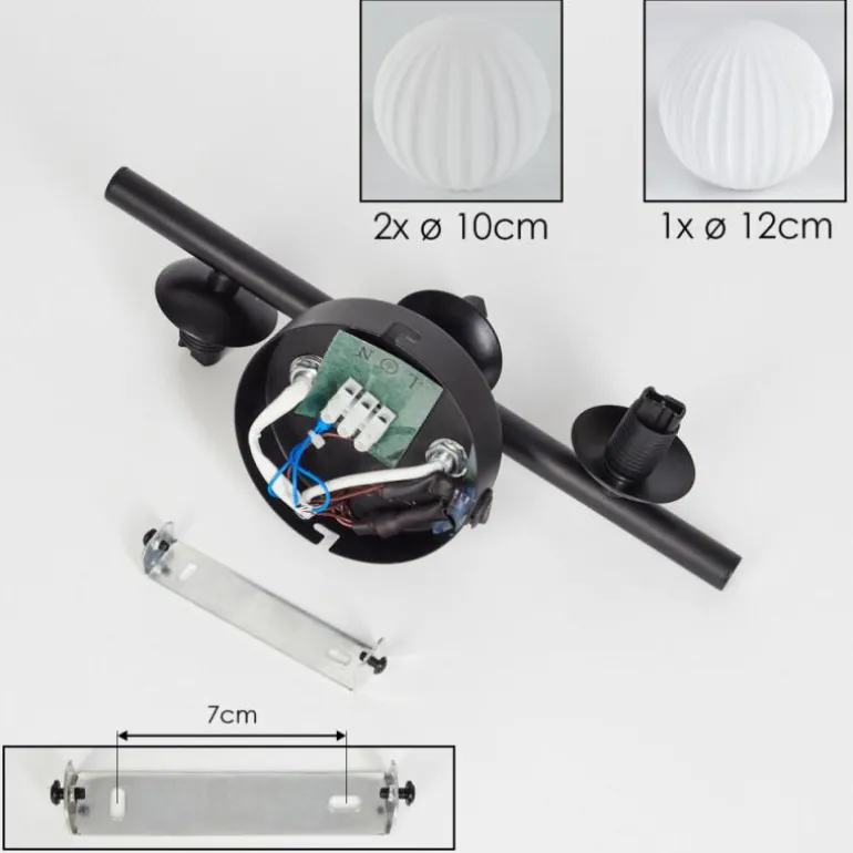 Applique murale - Verre 10 cm, 12 cm Chehalis Blanc, 3 lumières