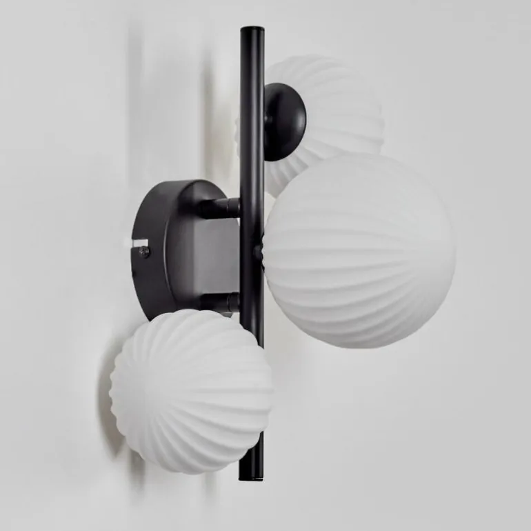 Applique murale - Verre 10 cm, 12 cm Chehalis Blanc, 3 lumières