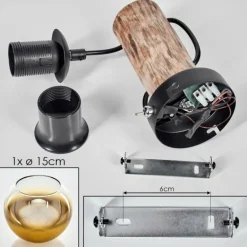 Applique murale - Verre 15 cm Koyoto Écru, Noir, 1 lumière