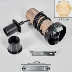 Applique murale - Verre 15 cm Koyoto Écru, Noir, 1 lumière