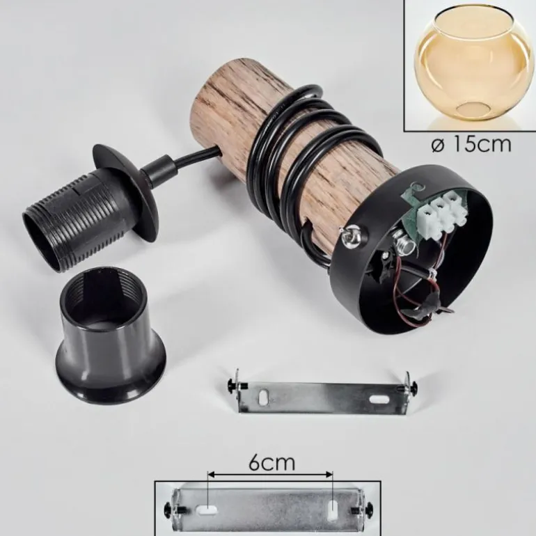 Applique murale - Verre 15 cm Koyoto Écru, Noir, 1 lumière