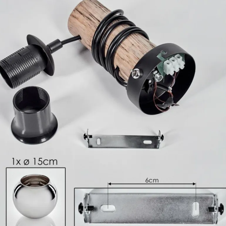 Applique murale - Verre 15 cm Koyoto Écru, Noir, 1 lumière