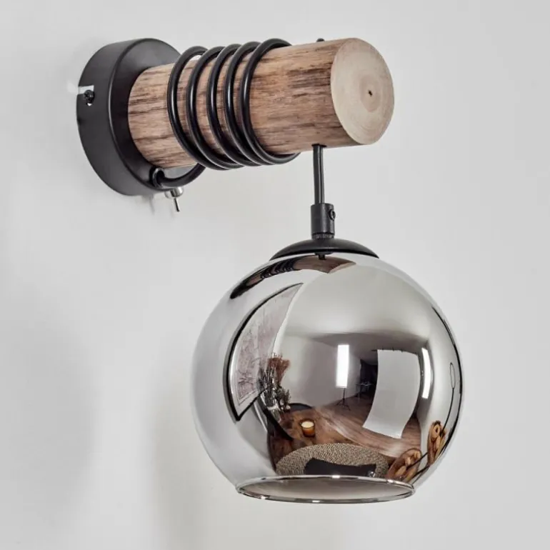 Applique murale - Verre 15 cm Koyoto Écru, Noir, 1 lumière