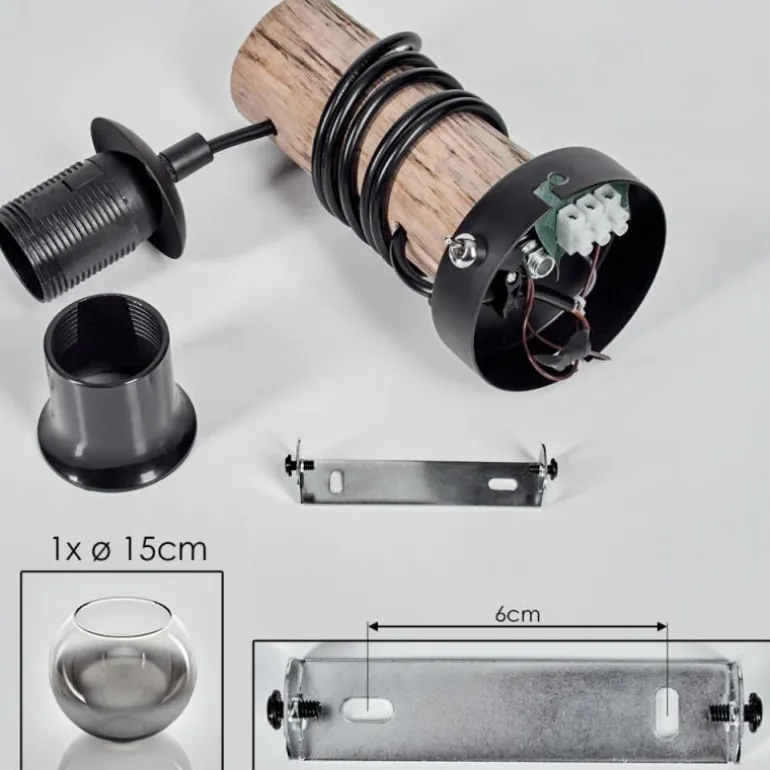 Applique murale - Verre 15 cm Koyoto Écru, Noir, 1 lumière