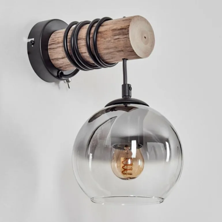 Applique murale - Verre 15 cm Koyoto Écru, Noir, 1 lumière