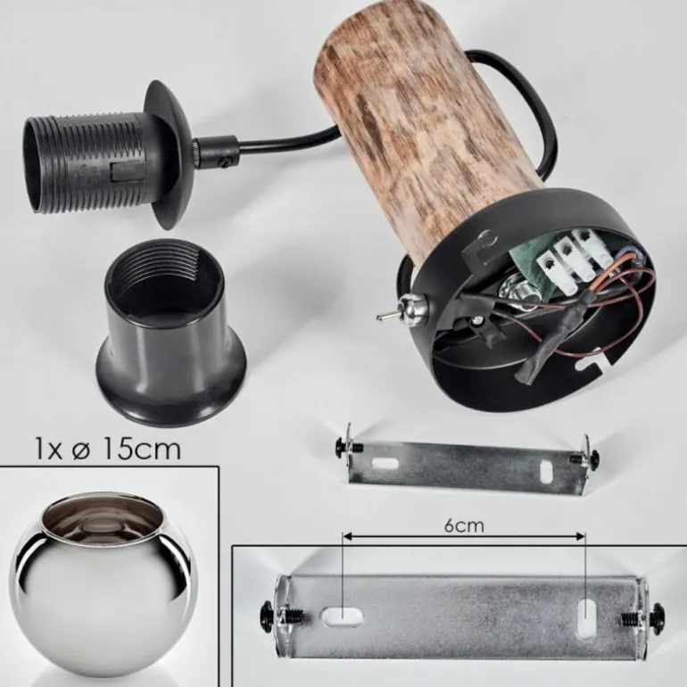 Applique murale - Verre 15 cm Koyoto Écru, Noir, 1 lumière