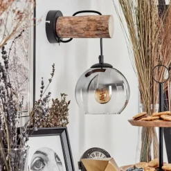 Applique murale - Verre 15 cm Koyoto Écru, Noir, 1 lumière