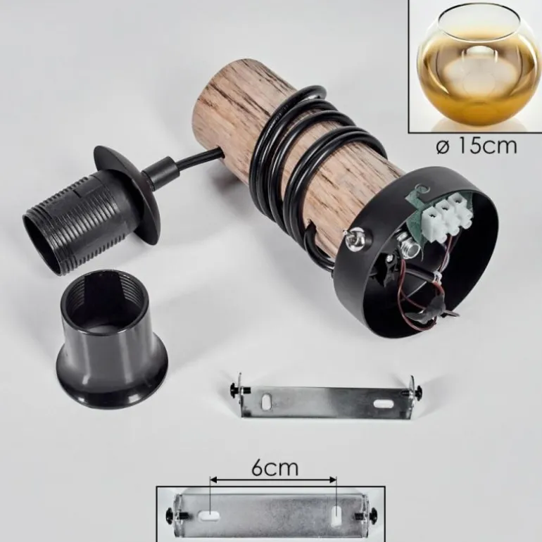 Applique murale - Verre 15 cm Koyoto Écru, Noir, 1 lumière