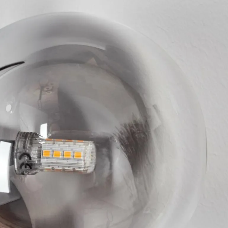 Applique murale - Verre 10 cm, 12 cm Chehalis Noir, 2 lumières