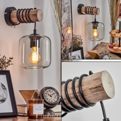 Applique murale - Verre 15 cm Lauden Écru, Noir, 1 lumière