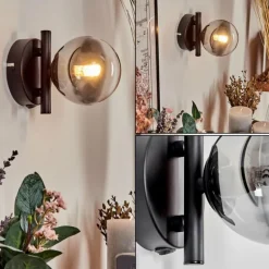 Applique murale - Verre Chehalis Clair, Fumé, 1 lumière