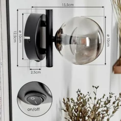 Applique murale - Verre Chehalis Fumé, 1 lumière