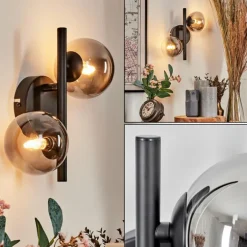 Applique murale - Verre Chehalis Clair, Fumé, 2 lumières