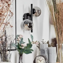 Applique murale - Verre Chehalis Fumé, 2 lumières