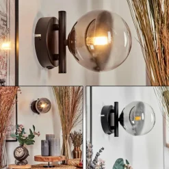 Applique murale - Verre Chehalis Clair, Fumé, 1 lumière