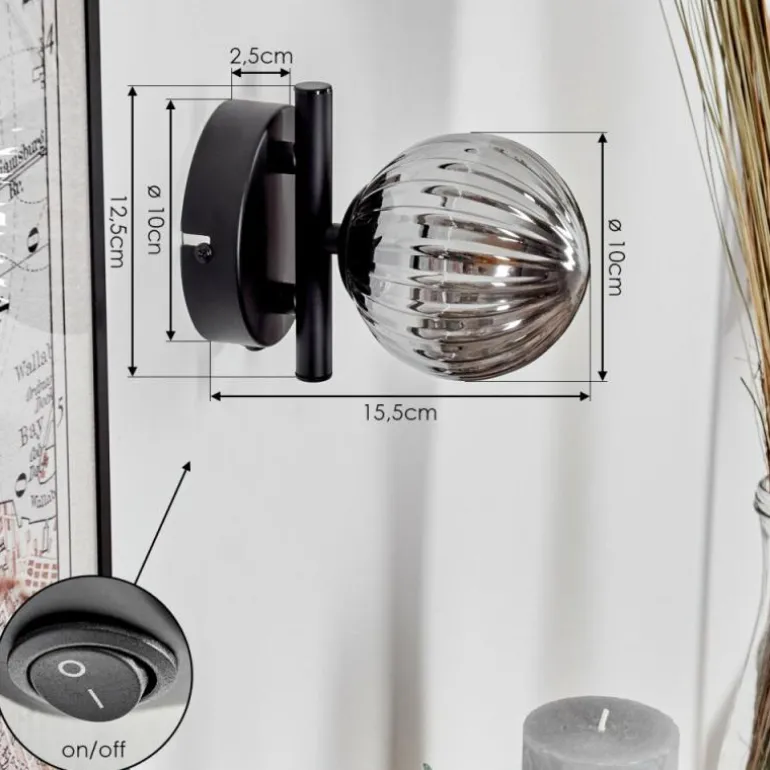 Applique murale - Verre Chehalis Fumé, 1 lumière