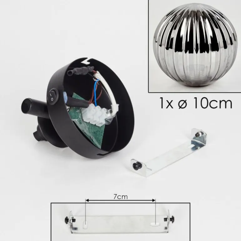 Applique murale - Verre Chehalis Fumé, 1 lumière